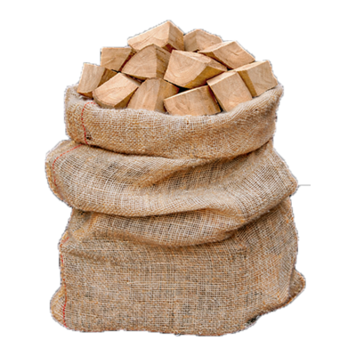sac de jute rempli de buchettes