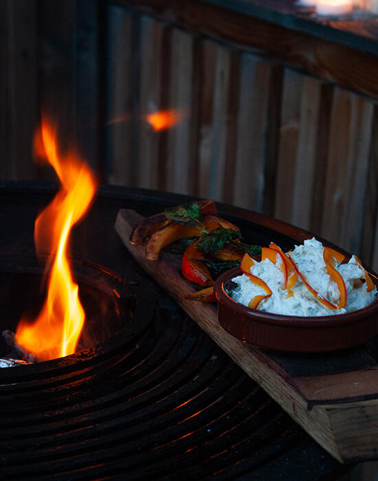 Courge rôtie à la crème de Ricotta