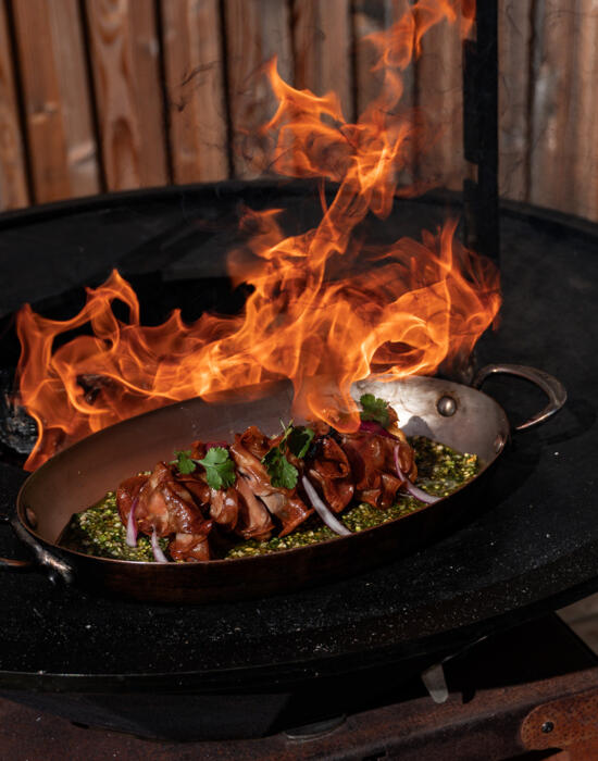 Brochettes  mortadelle - Pesto pistaches, noisettes